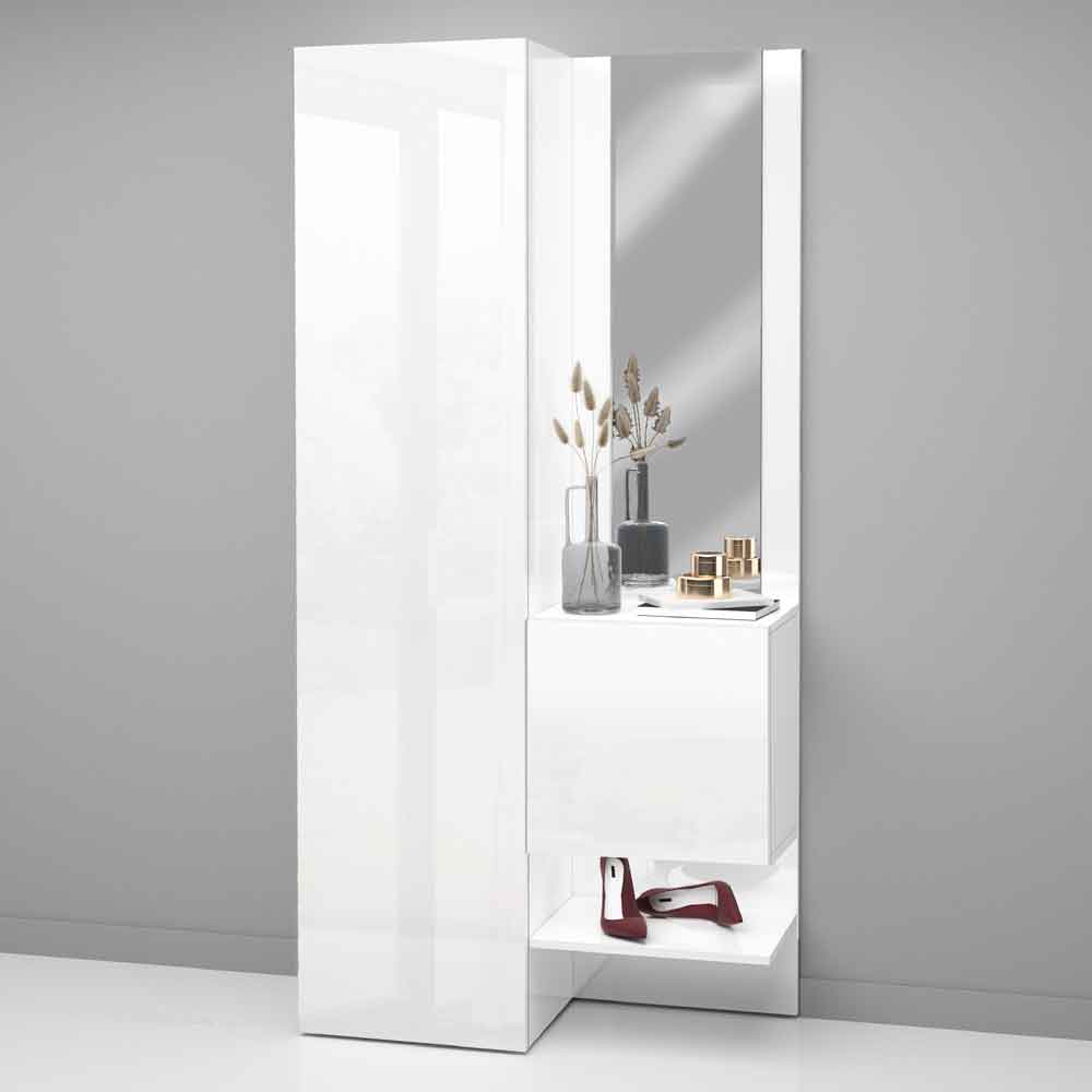 Killington High Gloss Storage Cabinet With Mirror In White