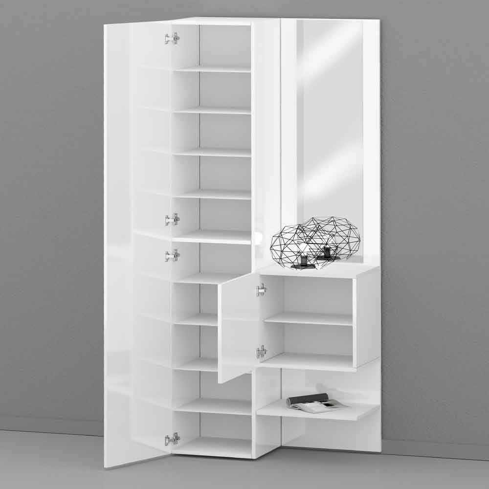 Killington High Gloss Storage Cabinet With Mirror In White