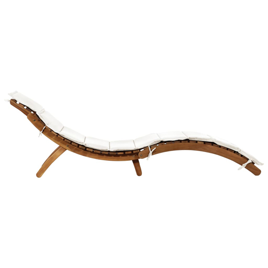 Kilmer Solid Wood Sun Lounger With Cream Cushions
