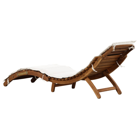 Kilmer Solid Wood Sun Lounger With Cream Cushions