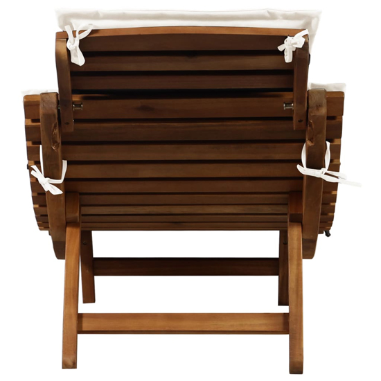 Kilmer Solid Wood Sun Lounger With Cream Cushions