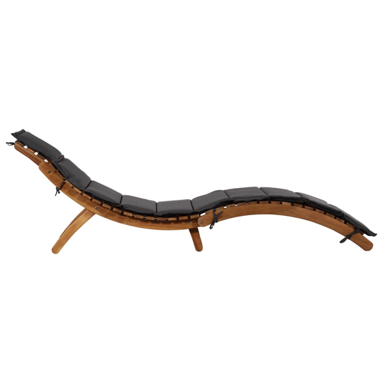 Kilmer Solid Wood Sun Lounger With Dark Grey Cushions