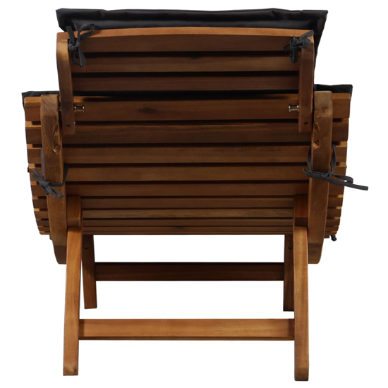 Kilmer Solid Wood Sun Lounger With Dark Grey Cushions