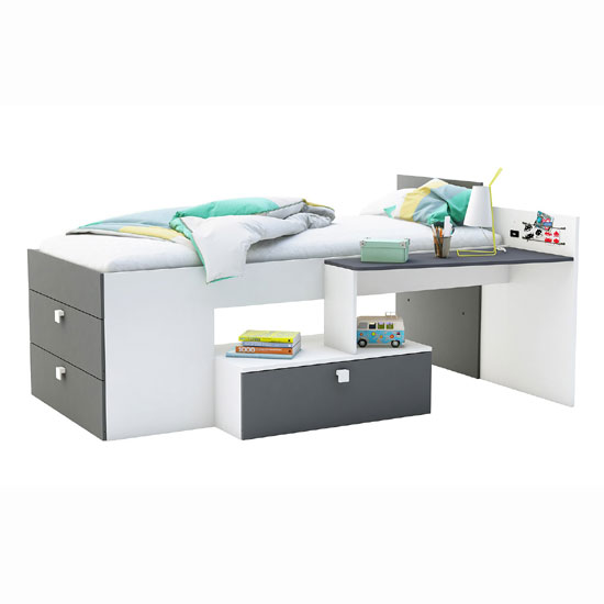 Kimberley Children Bed In Pearl White And Graphite Grey Furniture in