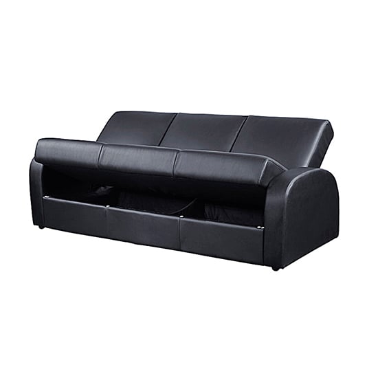 Kimberly PU Leather Sofa Bed In Black_2