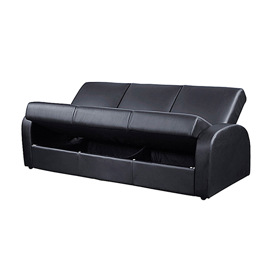 Kailey PU Leather Sofa Bed In Black_2
