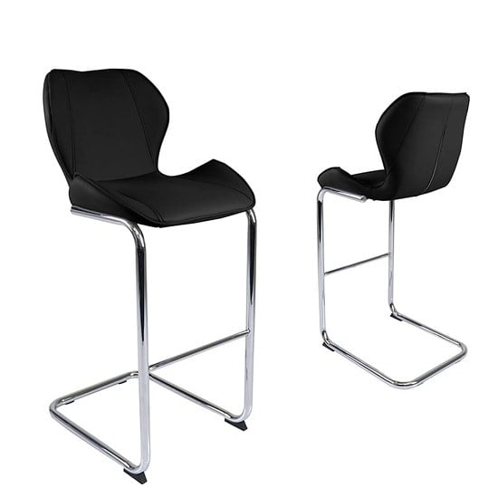 Kimberly Bar Stools In Black Faux Leather In A Pair_1