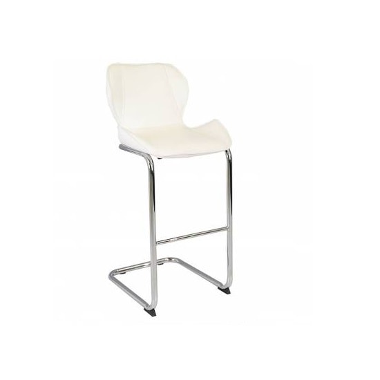 Kimberly Bar Stools In White Faux Leather In A Pair_3