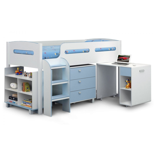 Kaira Cabin Bunk Bed In White And Blue_2