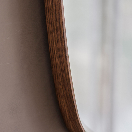 Kinder Bevelled Wall Mirror In Walnut Solid Wood Frame