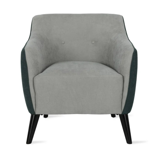 Kinder Chenille Fabric Bedroom Chair With Wooden Legs In Grey