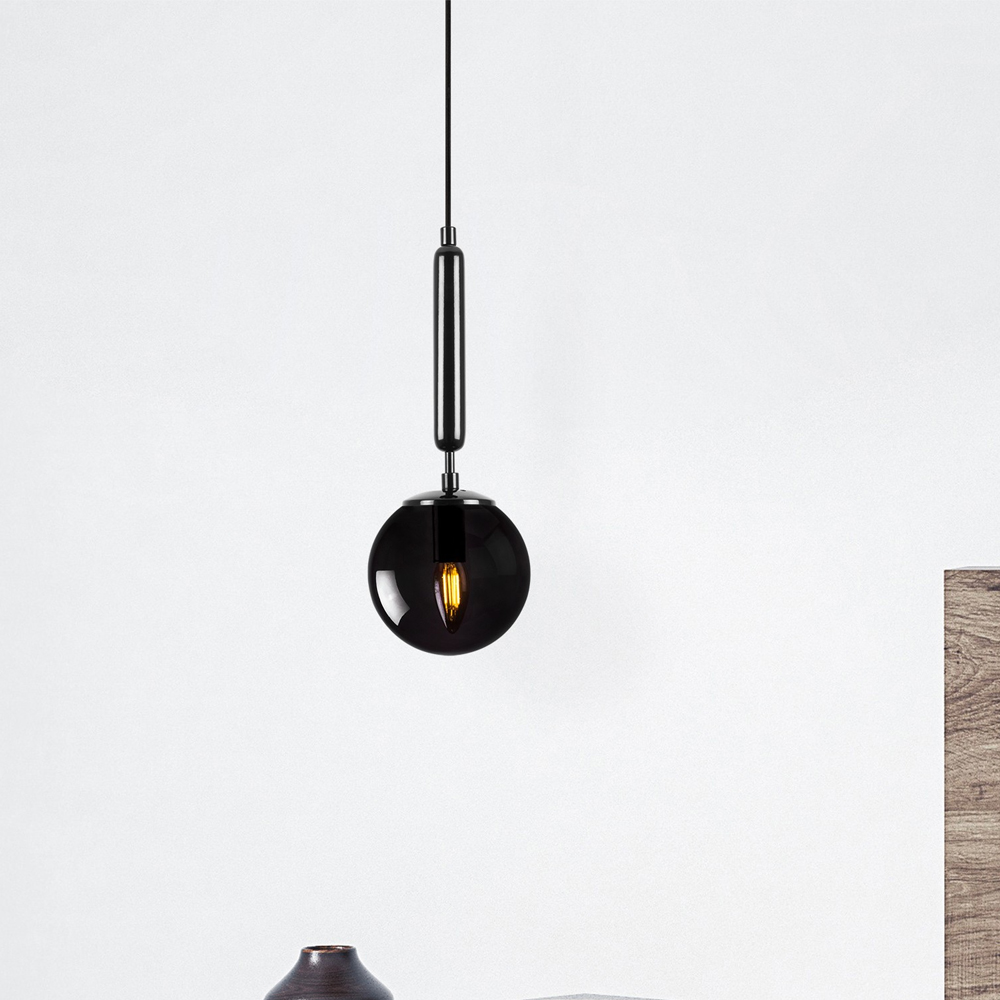 King Metal Ceiling Pendant Light in Black