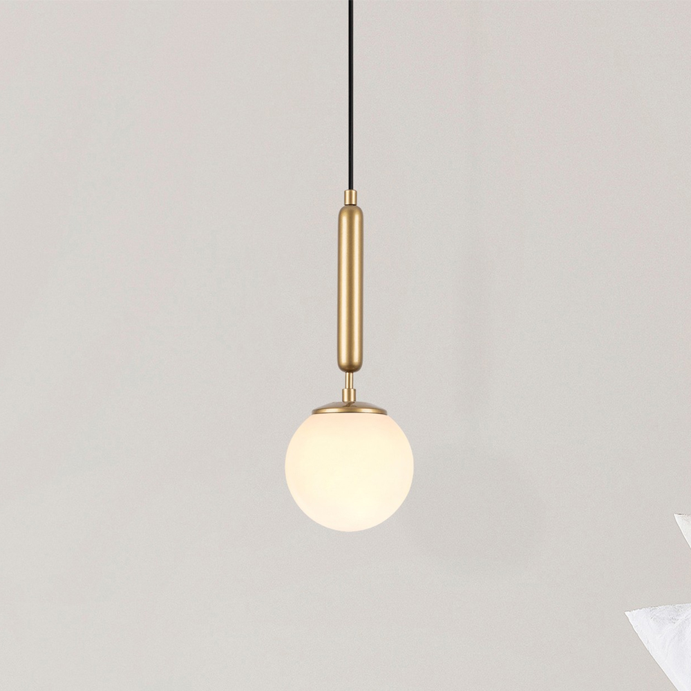 King Metal Ceiling Pendant Light in Gold and White