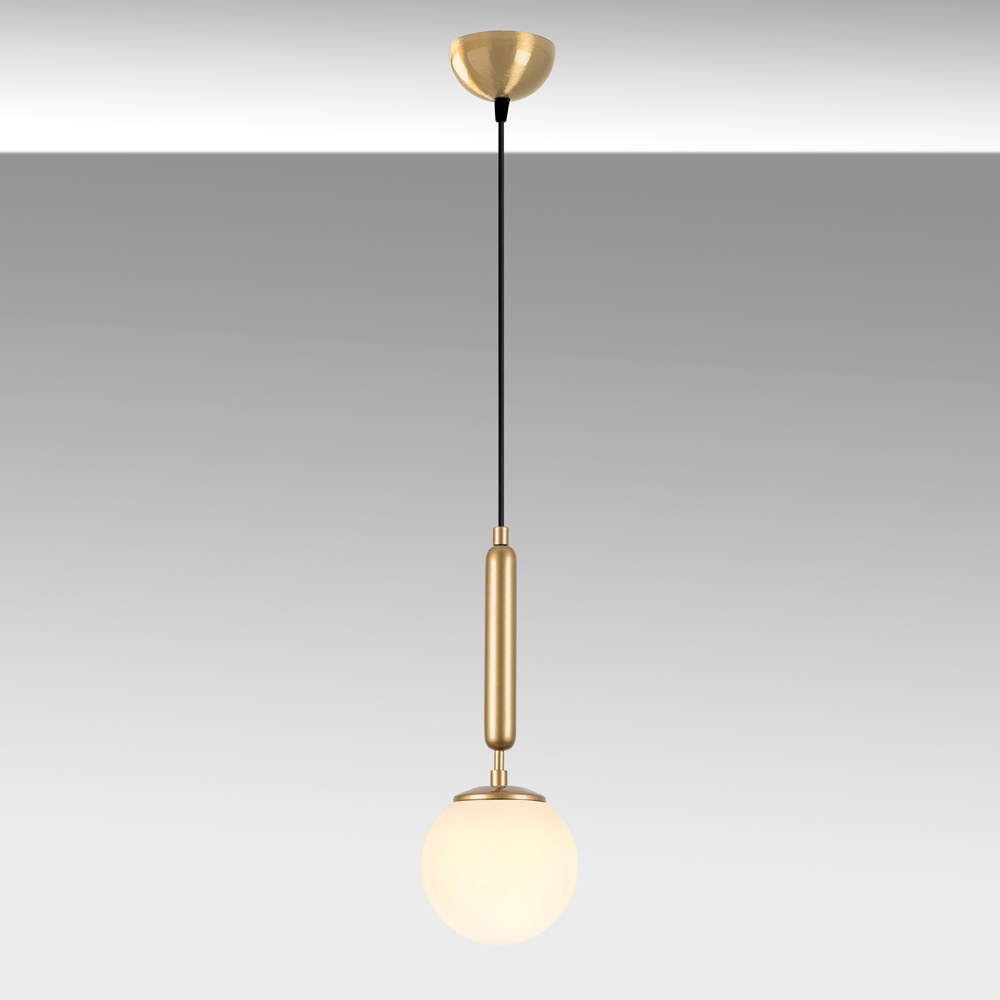 King Metal Ceiling Pendant Light in Gold and White