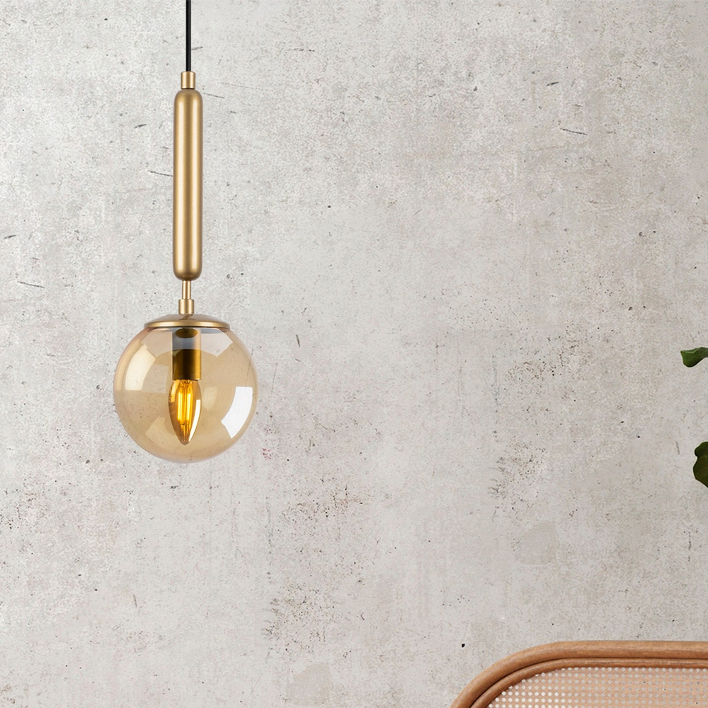 King Metal Ceiling Pendant Light in Gold