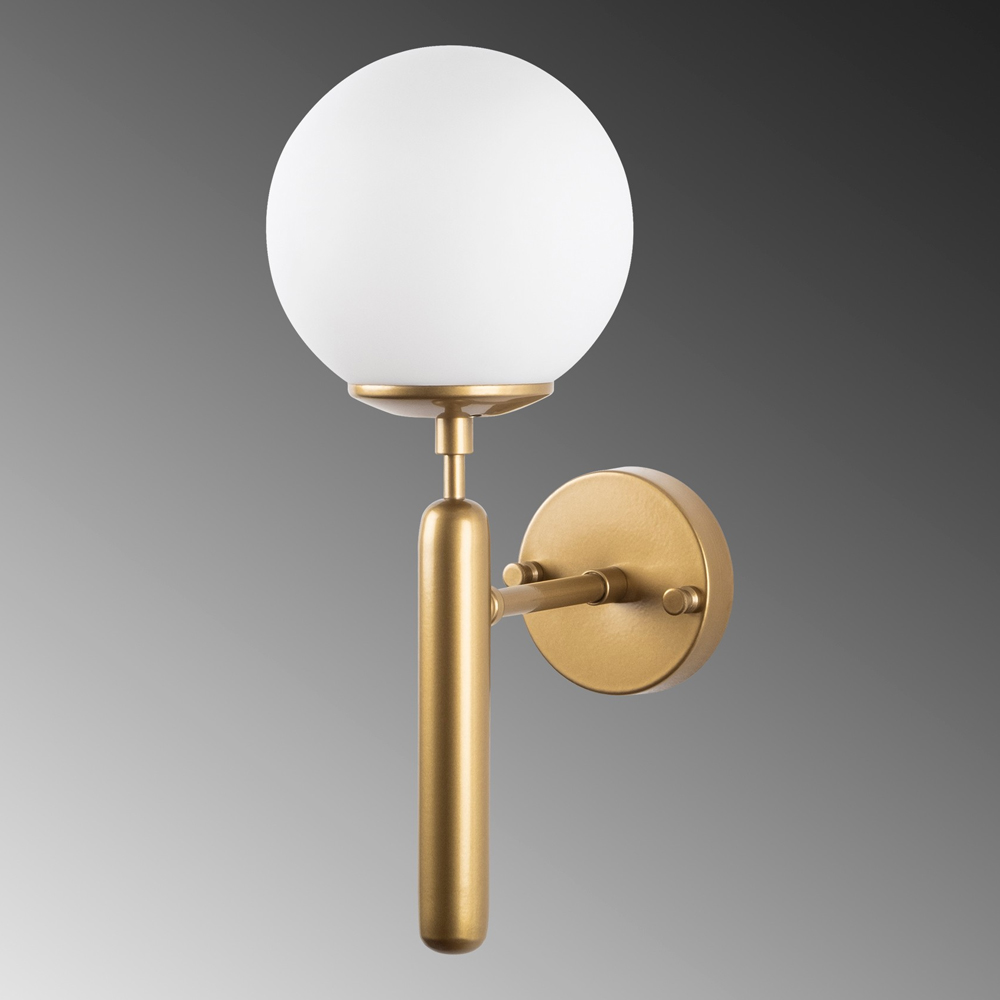 King Metal Wall Light in Gold and White
