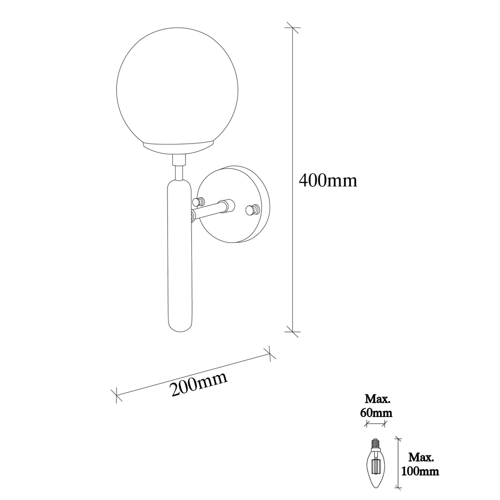 King Metal Wall Light in Gold and White