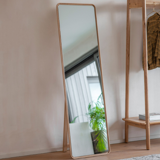 Product photograph of Kinghamia Rectangular Cheval Mirror In Oak Frame from Furniture in Fashion