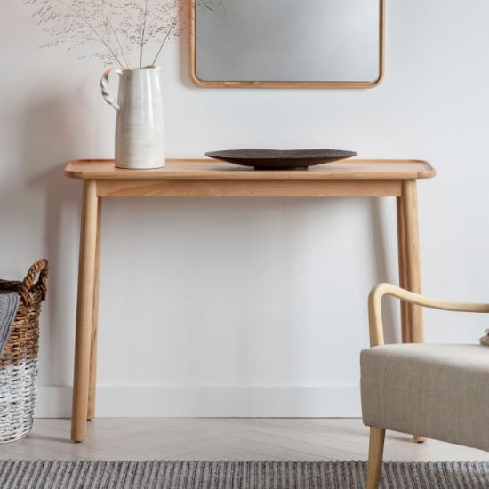 Product photograph of Kinghamia Rectangular Wooden Console Table In Oak from Furniture in Fashion