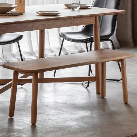 Product photograph of Kinghamia Rectangular Wooden Dining Bench In Oak from Furniture in Fashion