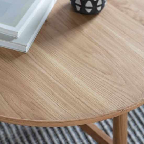 Kinghamia Round Wooden Coffee Table In Oak Furniture in Fashion