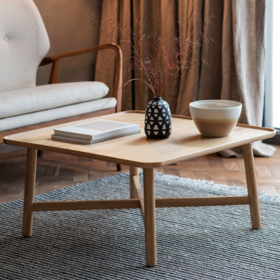 Product photograph of Kinghamia Square Wooden Coffee Table In Oak from Furniture in Fashion