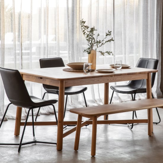 Product photograph of Kinghamia Wooden Extending Dining Table In Oak from Furniture in Fashion