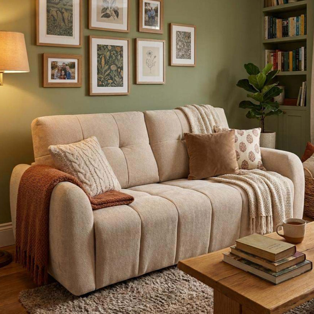 Kingsley Fabric 2.5 Seater Sofa Bed in Beige