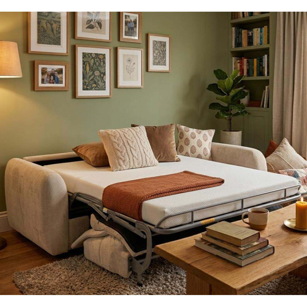 Kingsley Fabric 2.5 Seater Sofa Bed in Beige