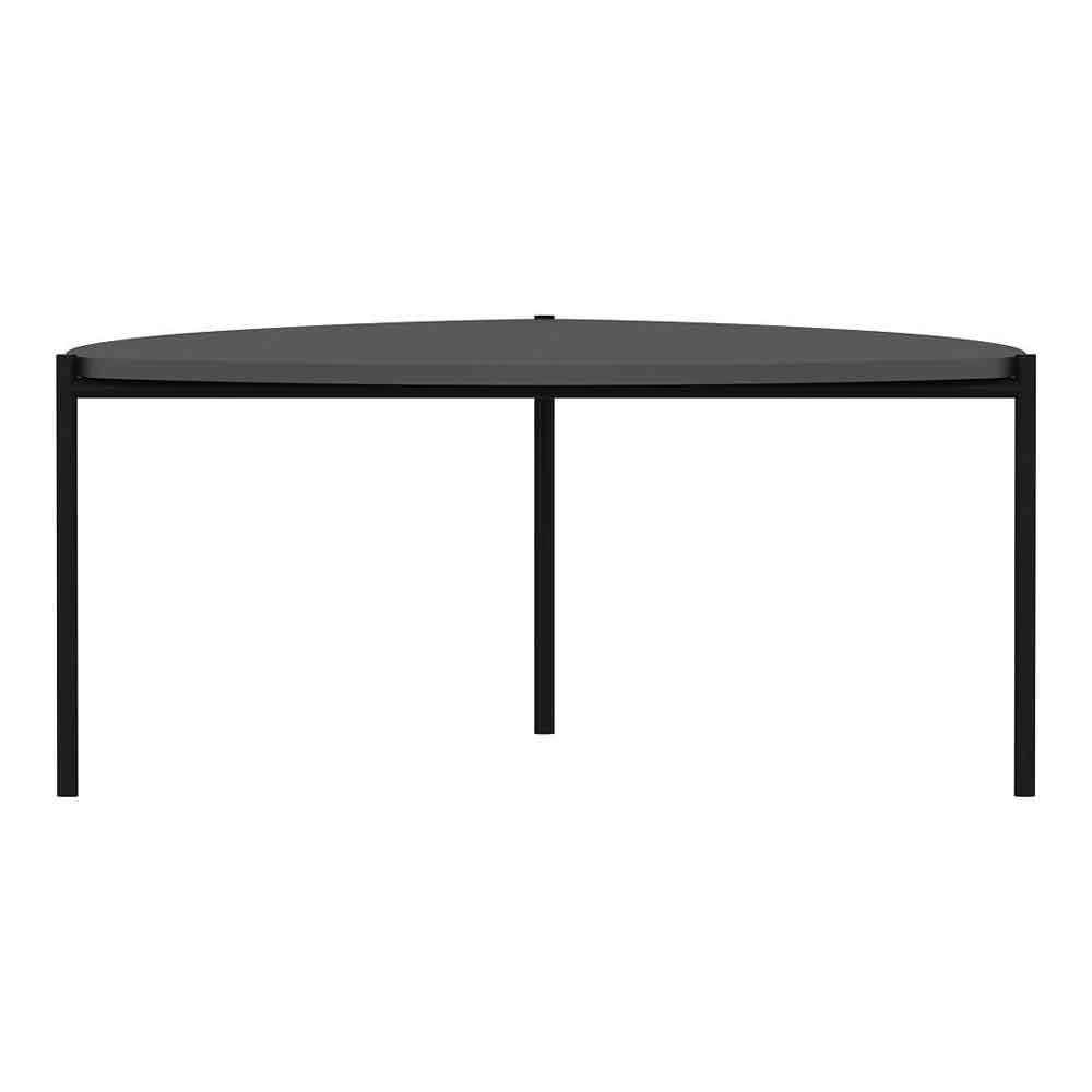 Kingsley Triangle Wooden Coffee Table with Metal Legs in Anthracite
