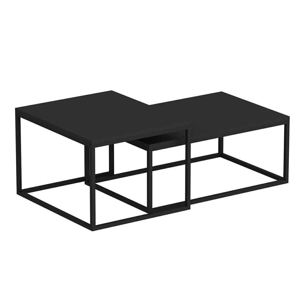 Kingsley Wooden Nest of 2 Coffee Table in Black