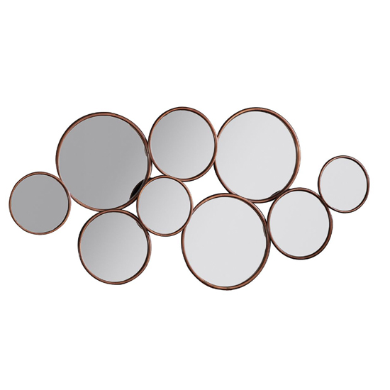 Kingston Bevelled Portrait Wall Mirror In Copper Metal Frame