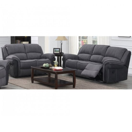 Kingston Fabric 3 And 2 Seater Sofa Suite In Grey