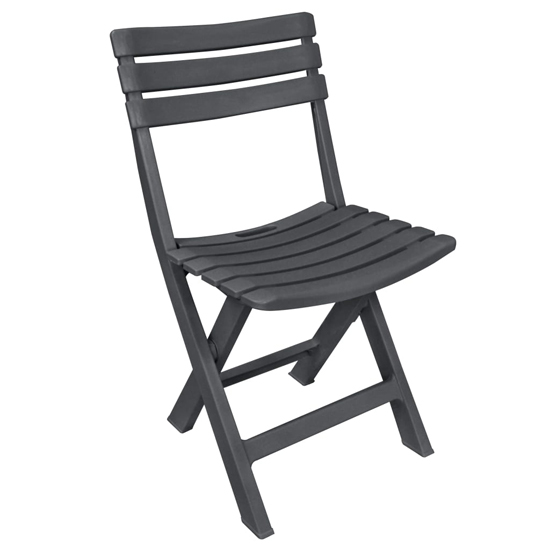 Kinston Plastic 3 Piece Folding Bistro Set In Anthracite