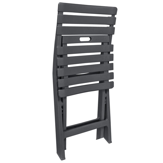 Kinston Plastic 3 Piece Folding Bistro Set In Anthracite