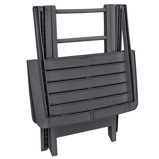 Kinston Plastic 3 Piece Folding Bistro Set In Anthracite
