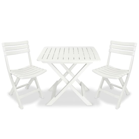 Kinston Plastic 3 Piece Folding Bistro Set In White