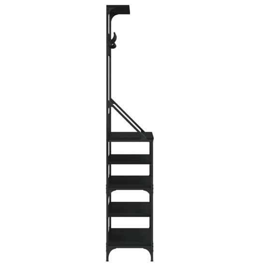 Kinston Wooden Clothes Rack With Shoe Storage In Black