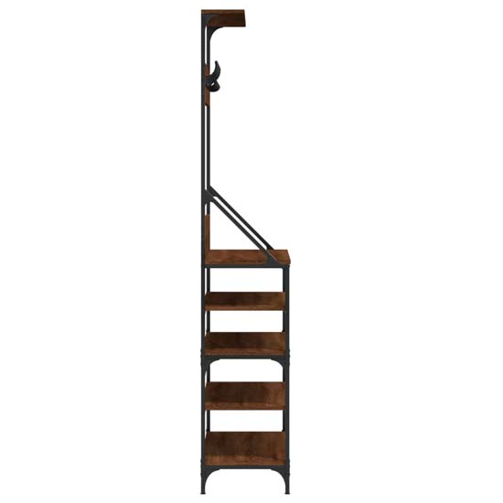 Kinston Wooden Clothes Rack With Shoe Storage In Brown Oak