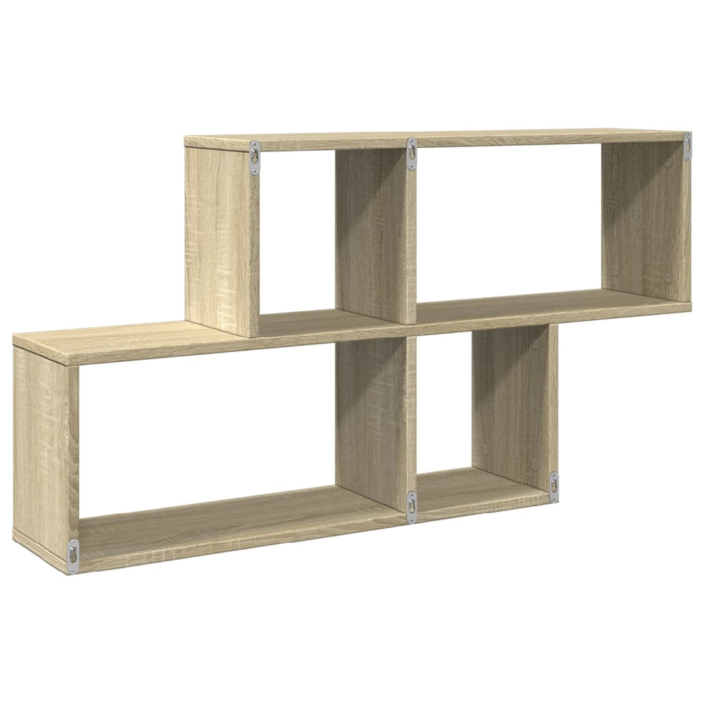 Kinston Wooden Wall Shelf With 4 Shelves In Sonoma Oak