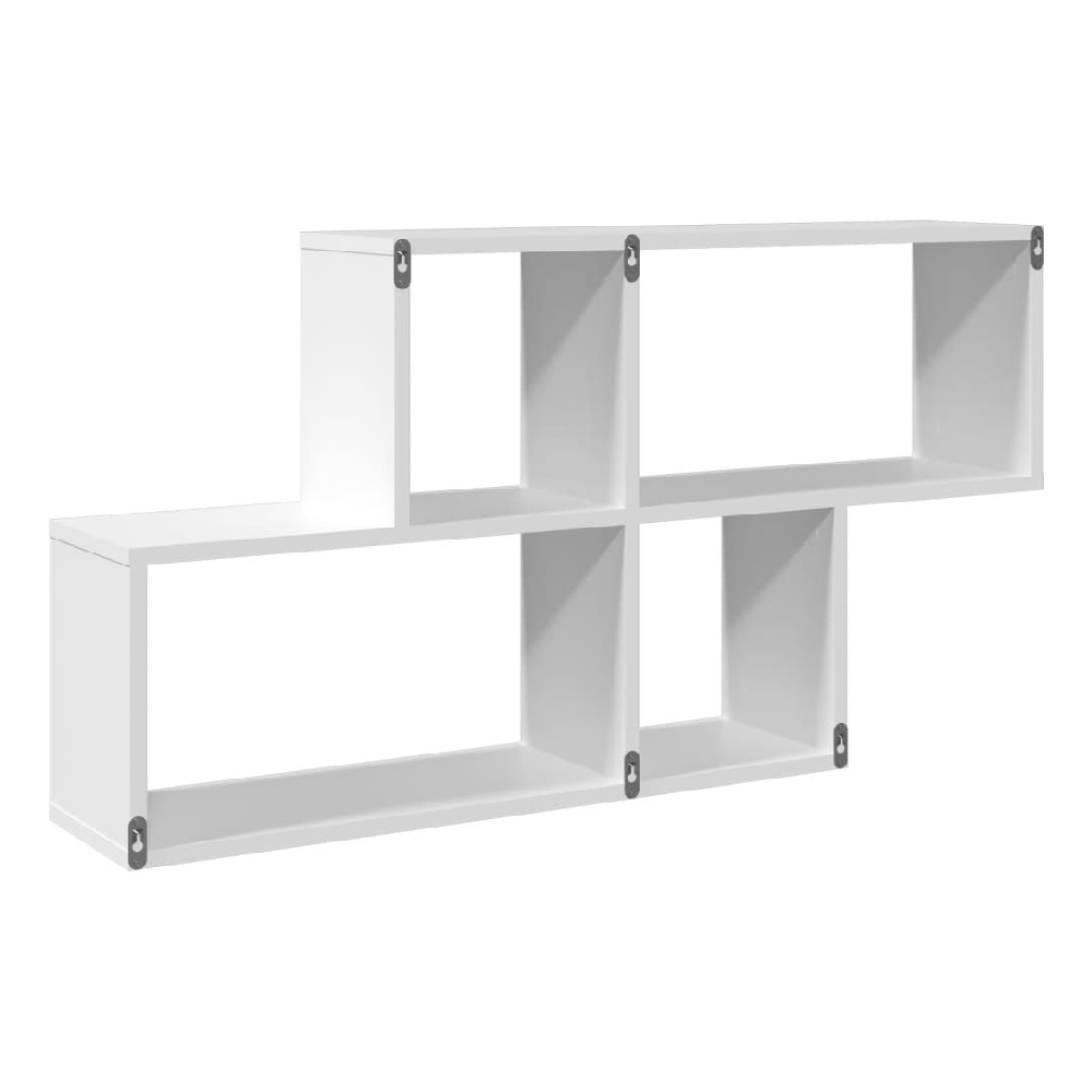Kinston Wooden Wall Shelf With 4 Shelves In White