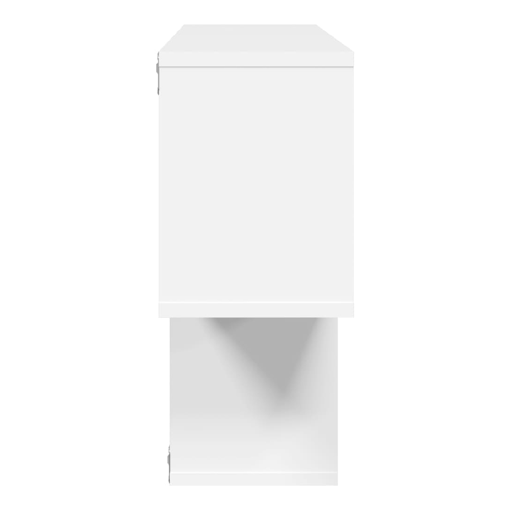 Kinston Wooden Wall Shelf With 4 Shelves In White