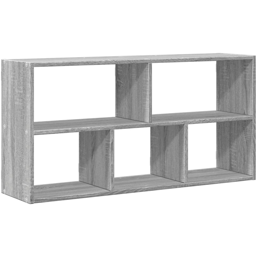 Kinston Wooden Wall Shelf With 5 Shelves In Grey Sonoma