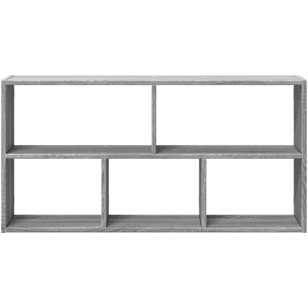 Kinston Wooden Wall Shelf With 5 Shelves In Grey Sonoma
