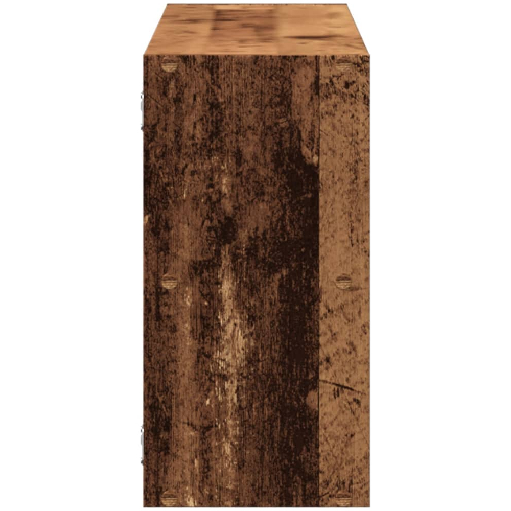Kinston Wooden Wall Shelf With 5 Shelves In Old Wood