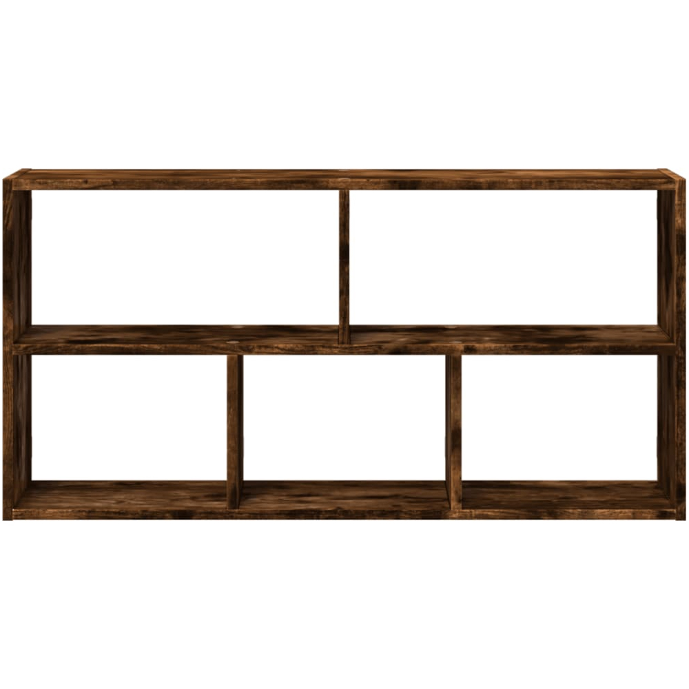 Kinston Wooden Wall Shelf With 5 Shelves In Smoked Oak