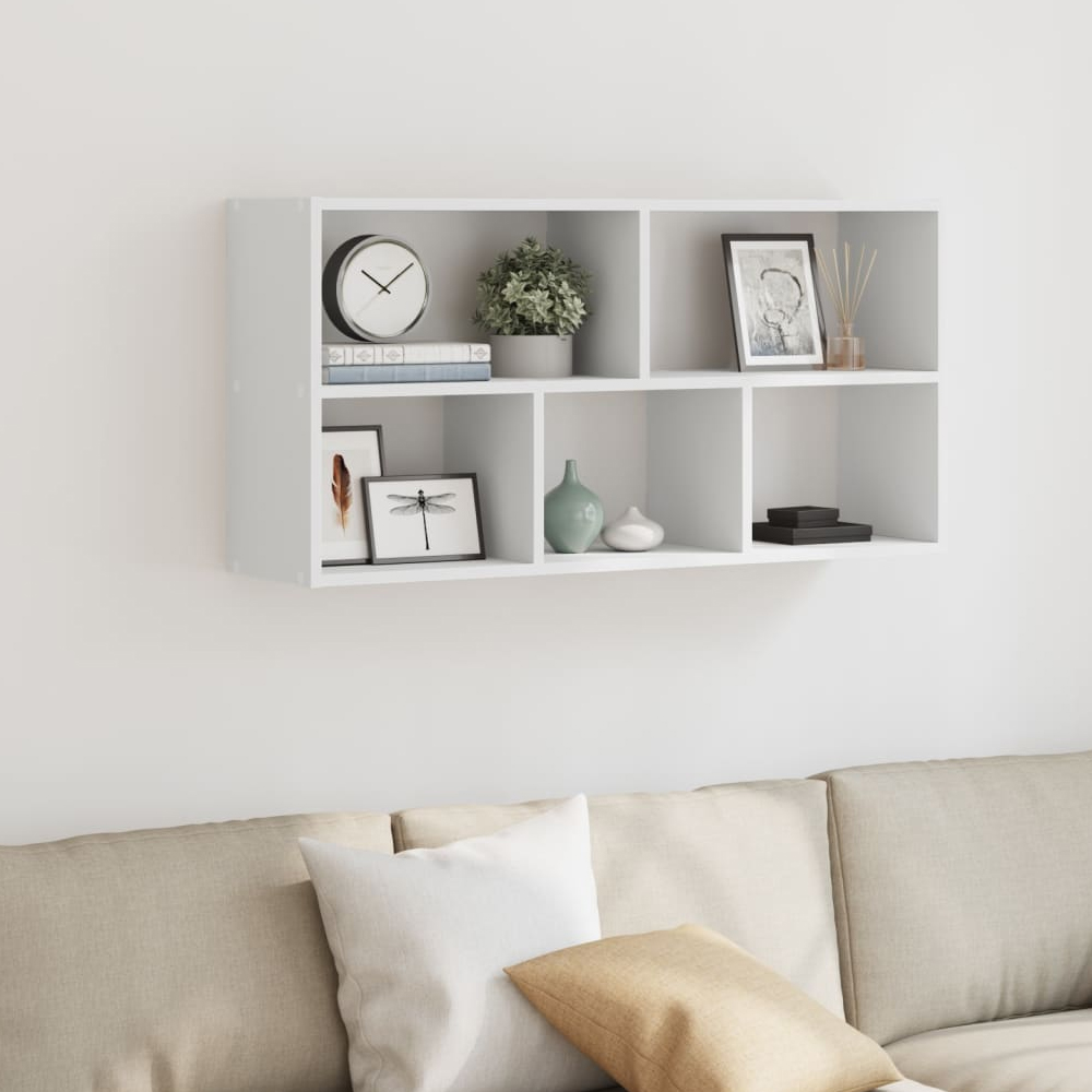 Read more about Kinston wooden wall shelf with 5 shelves in white