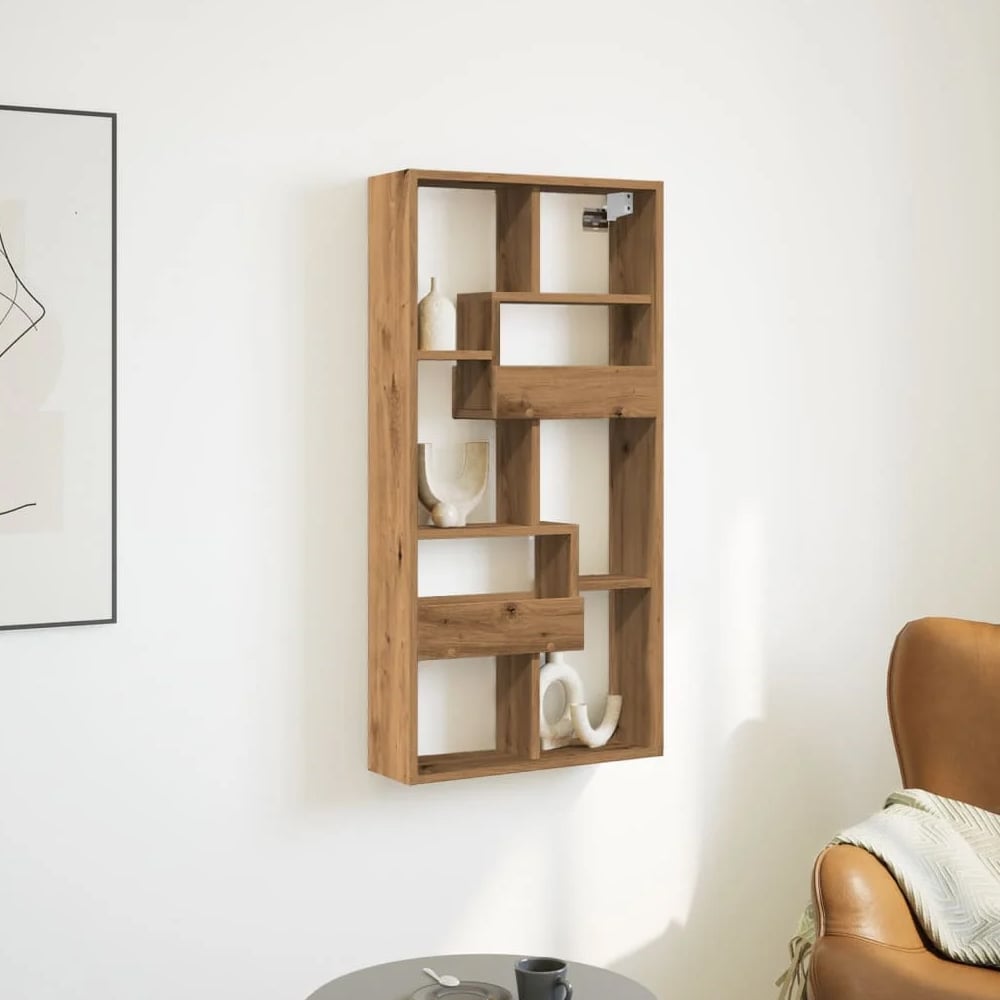 Read more about Kinston wooden wall shelf with 8 shelves in artisan oak