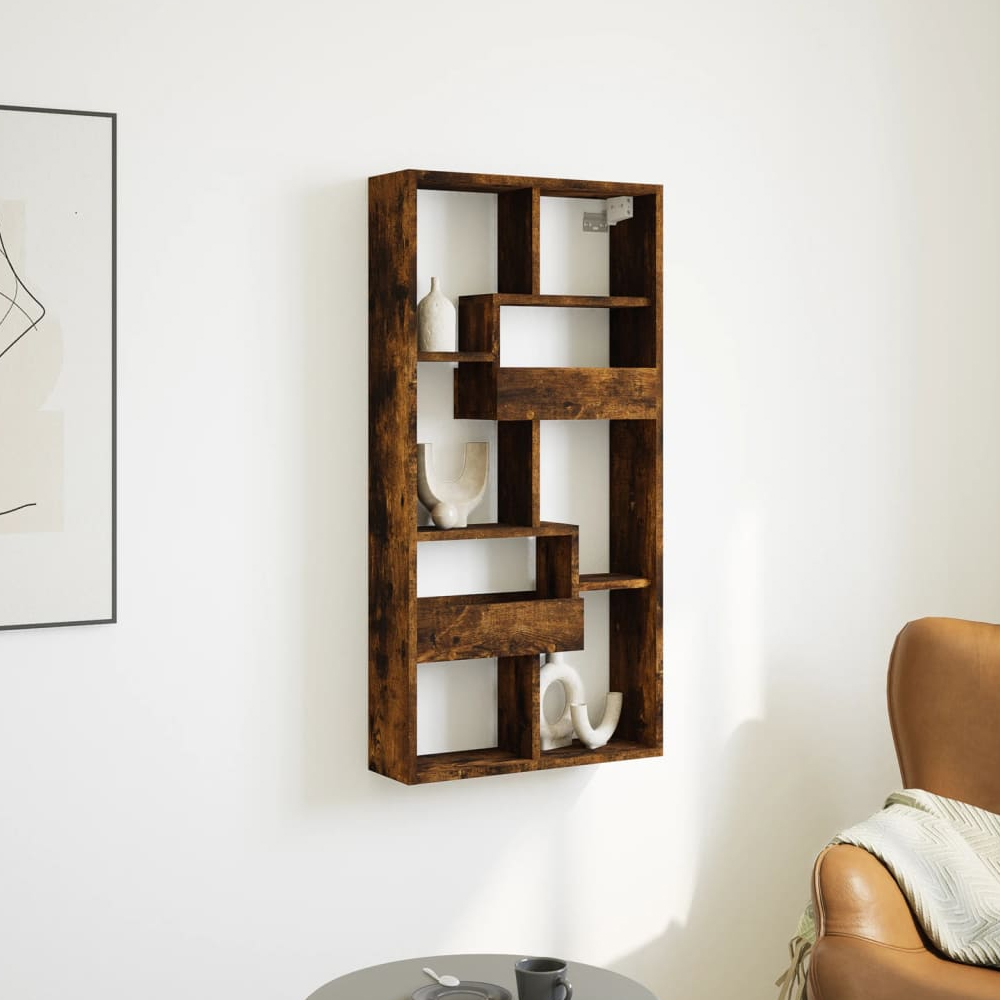 Read more about Kinston wooden wall shelf with 8 shelves in sonoma oak