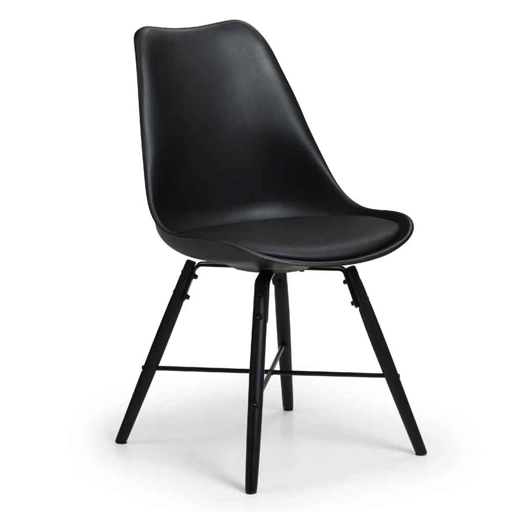Kintar Black Plastic Chairs in Pair